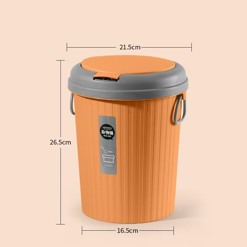 Cubo de basura con tapa a presión de plástico para el hogar image 13