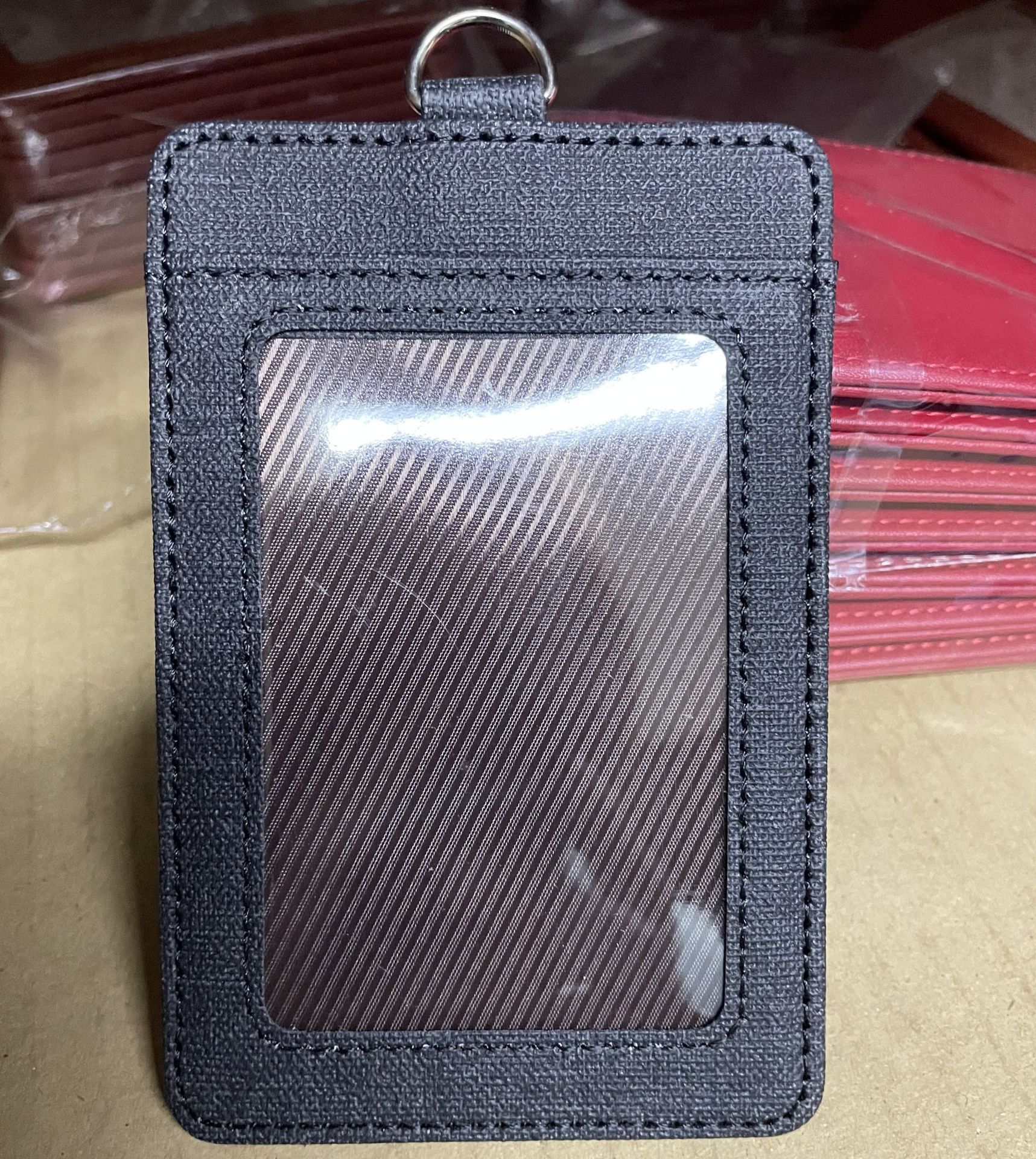 Fábrica al por mayor titular de la tarjeta de Trabajo de La PU imitación de cuero Tarjeta de Identificación estudiante insignia titular de la tarjeta de trabajo