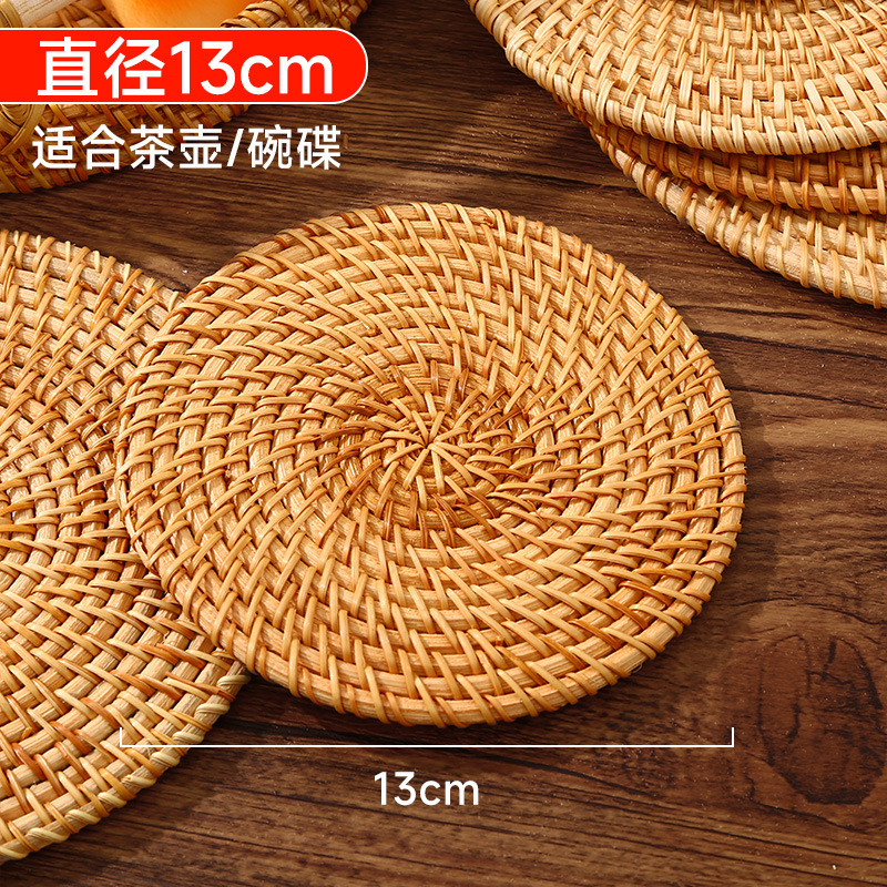 Alfombrilla de aislamiento térmico Alfombrilla de olla anti-escaldado para el hogar de ratán Alfombrilla de tazón Alfombrilla de mesa resistente a altas temperaturas Alfombrilla de plato resistente al calor Posavasos Soporte para tetera