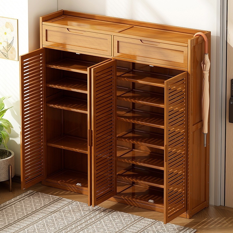Shoe Cabinet Bamboo Shoe Rack Simple Multi-Layer Shoe Rack Home Entrance Large Capacity Living Room Multi-Functional Storage Storage Rack