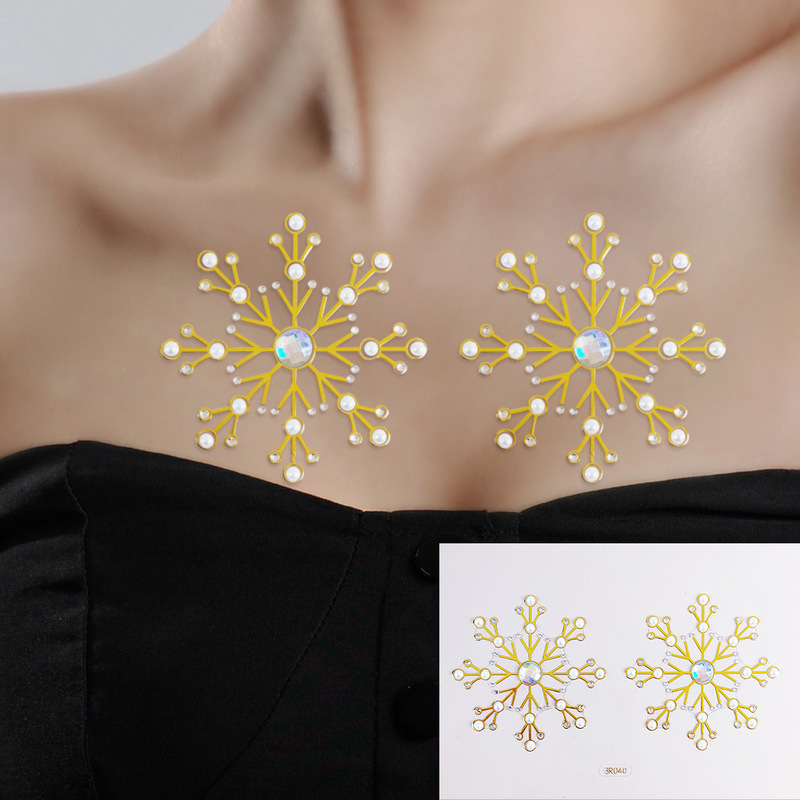 Cross Border Self Adhesive Body Art Chest Diamond Glitter Crystal Party Makeup Gem Body Art Tattoo Sticker