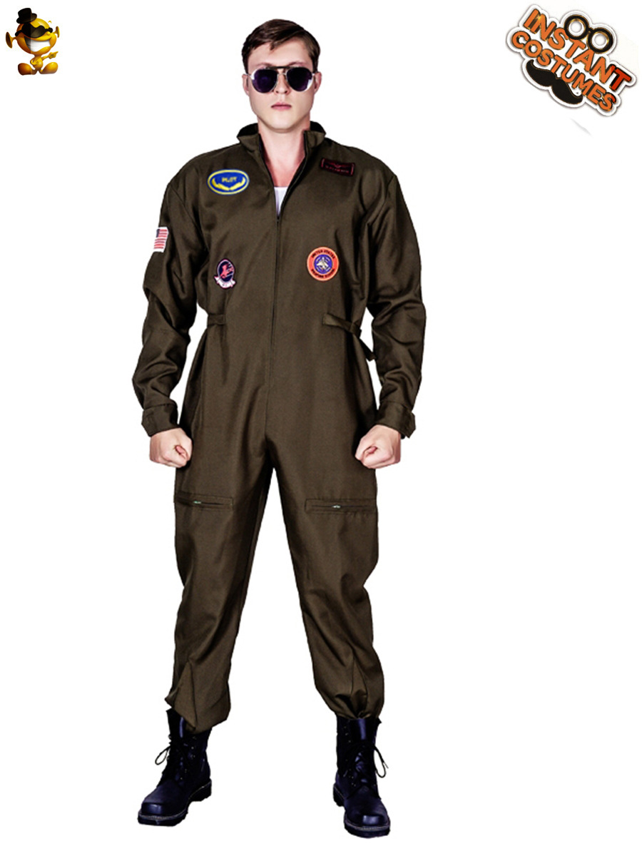 Traje de piloto de los hombres adultos traje de Rendimiento uniforme de la Fuerza Aérea de Halloween traje de fiesta Cosplay traje