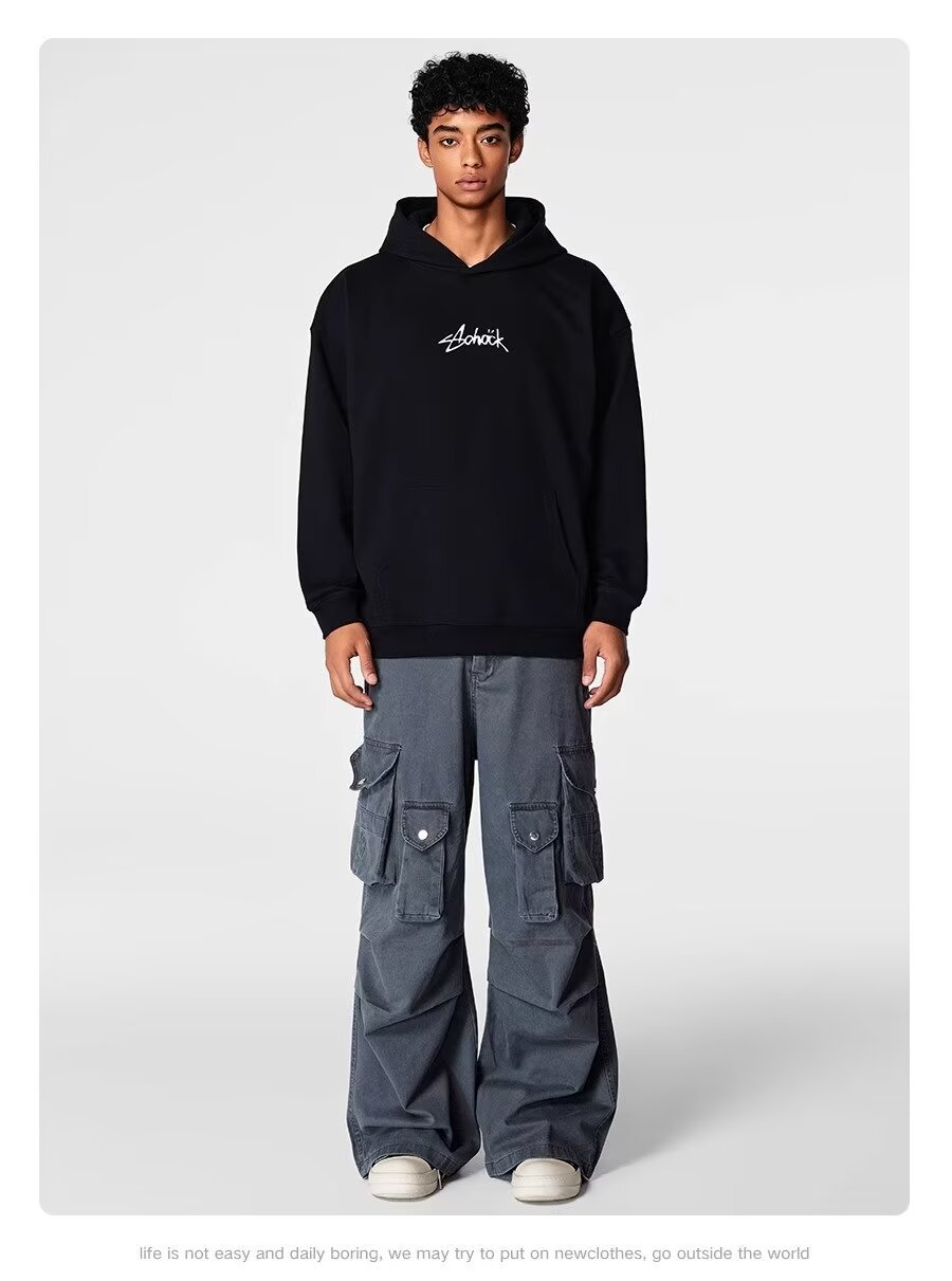 Men's Clothing Washed casual pants regular street washed distressed overalls pocket straight heavy duty casual wide leg pants _ipsvogv.com