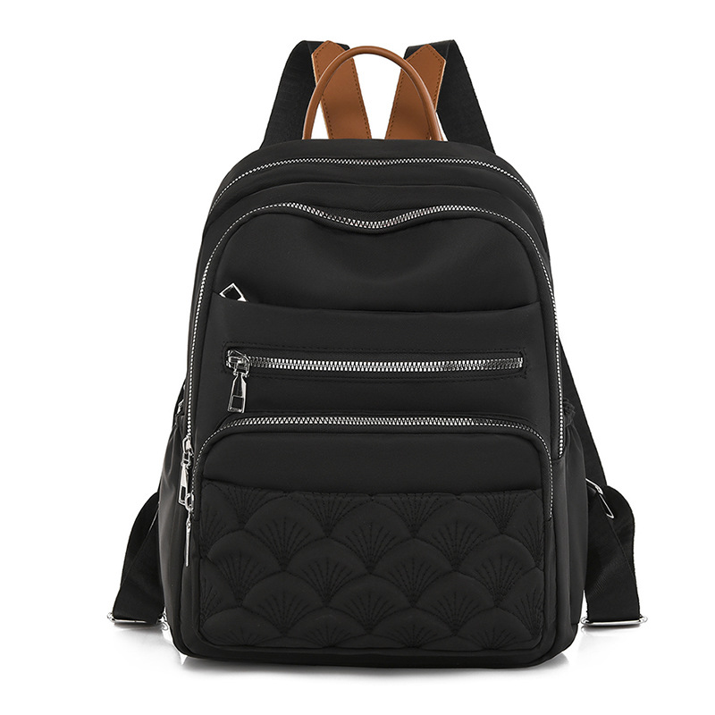 Comercio exterior al por mayor 2023 nueva mochila de tela Oxford para mujer retro casual, bordado de moda, mochila de viaje ligera