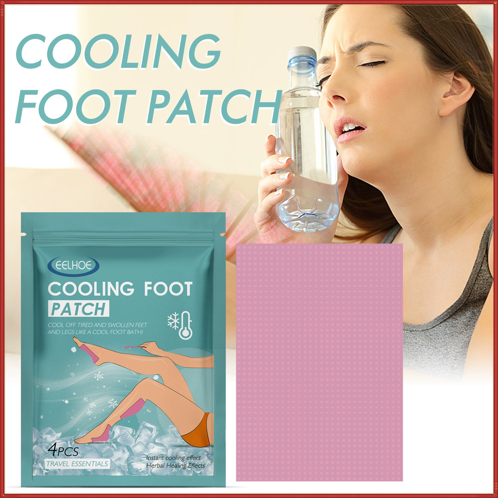 EELHOE Охлаждающая наклейка для ног рассеивание тепла для тела Физическая быстрая термопонижающая наклейка освежающая и освежающая