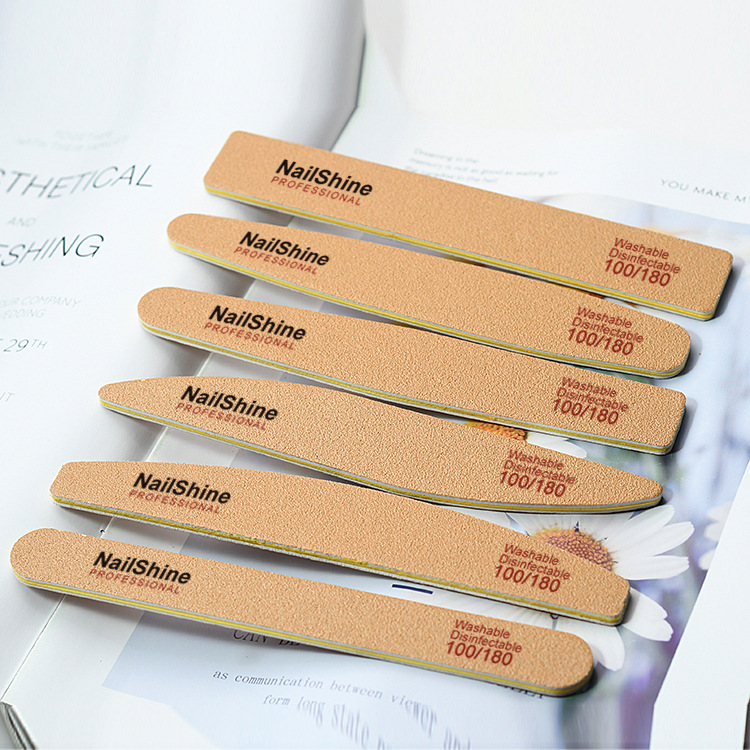 NailShine Spot La lima de arena de café de alta gama se puede lavar con tiras de lijado, lima de uñas, salón de uñas, se puede personalizar