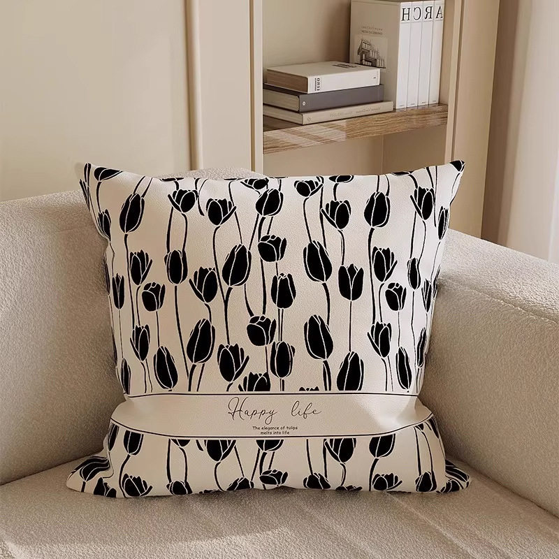 almohada de soporte de estilo francés de lujo ligera almohada de cintura de tela cama de sala de estar sofá almohada de soporte almohada de base