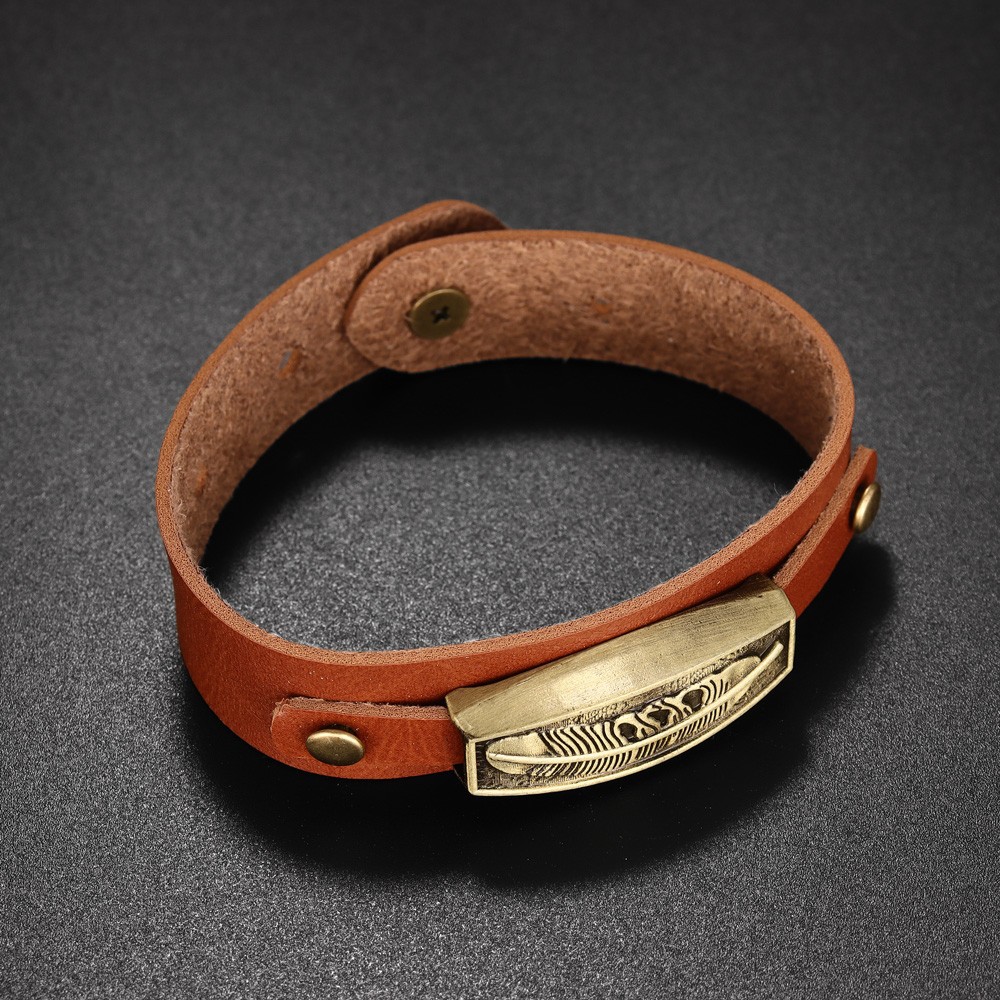 Geometric Retro Streetwear Pu Leather Alloy Bracelets Wholesale display picture 5