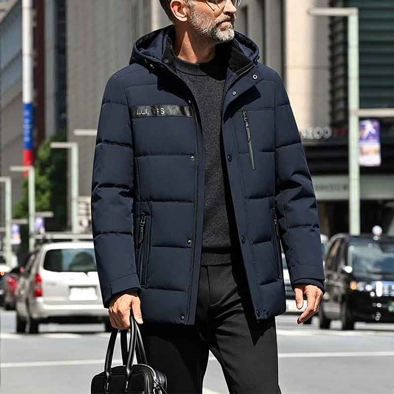 2026 Winter Cross-Border Amazon 3D Detachable Hooded Cotton Coat Fashionable Warm Cotton Coat New Men's Mid-Length Plus Size