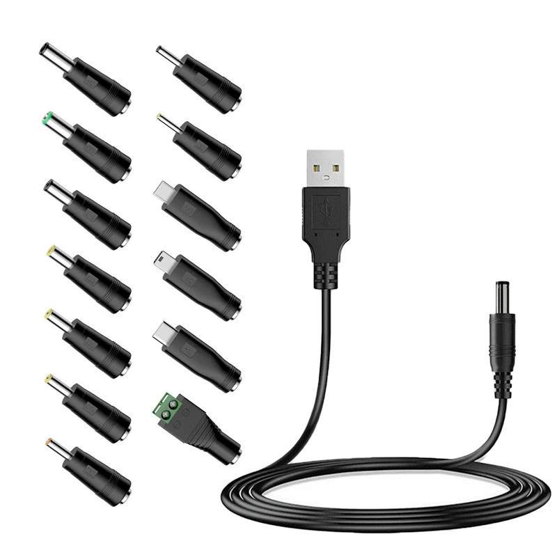 Трансграничный 5,5*2,1 мастер-сиденье для ноутбука 13 DC-адаптер USB-кабель питания зарядный кабель 14 штук комплект