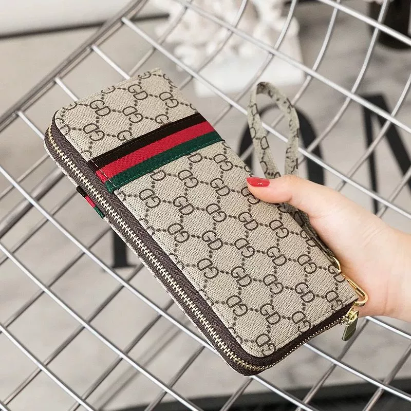 Wallet with letters, shoulder bag, chain with zipper, hand loop bag, capacious small bag