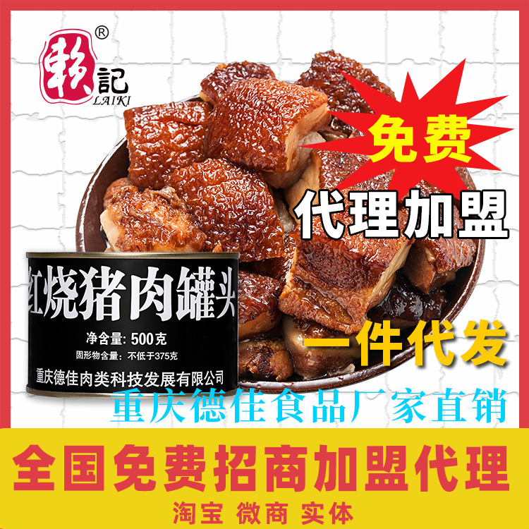 赖记75%红烧猪肉罐头500g特产居家户外罐头食品红烧类罐头半成品|ru