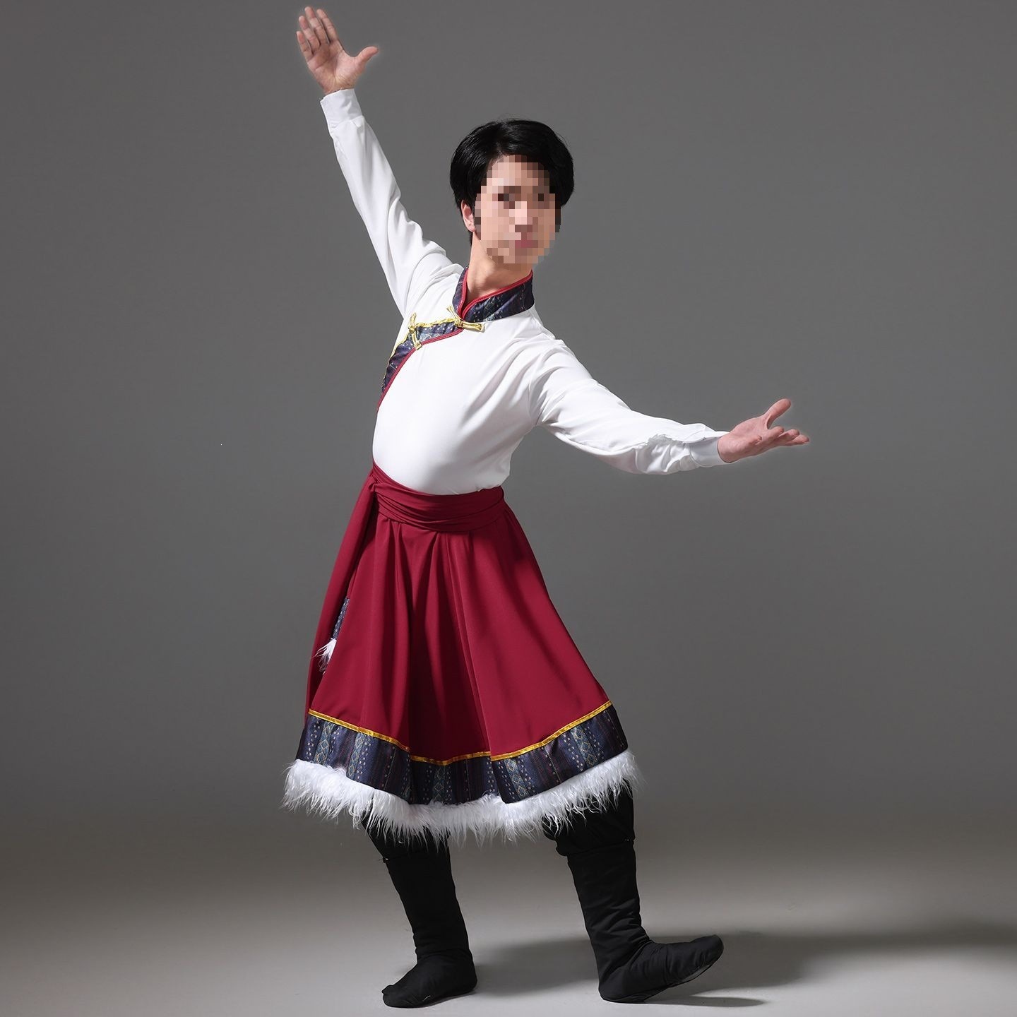 藏族舞蹈练习套装服装半身裙演出服少数民族演出练功艺考成人新款