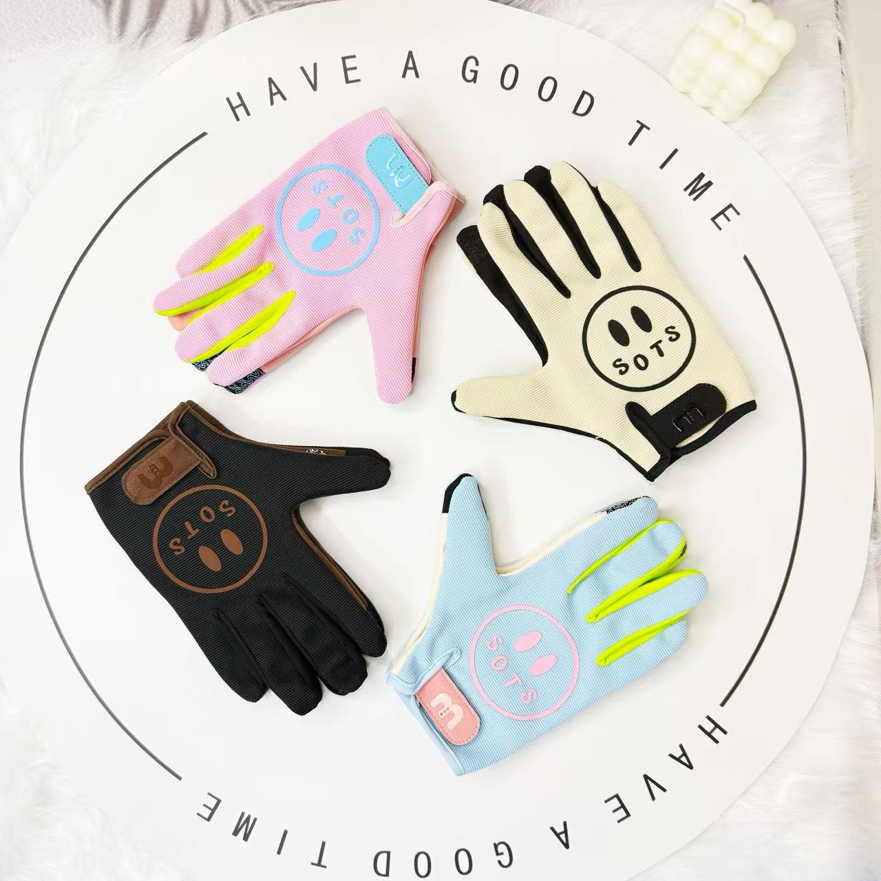 Cycling Gloves for Men and Women, Outdoor Off-Road Motorcycle Bicycles, Non-Slip Rider Shock-Absorbing Macaron Motorcycle Gloves