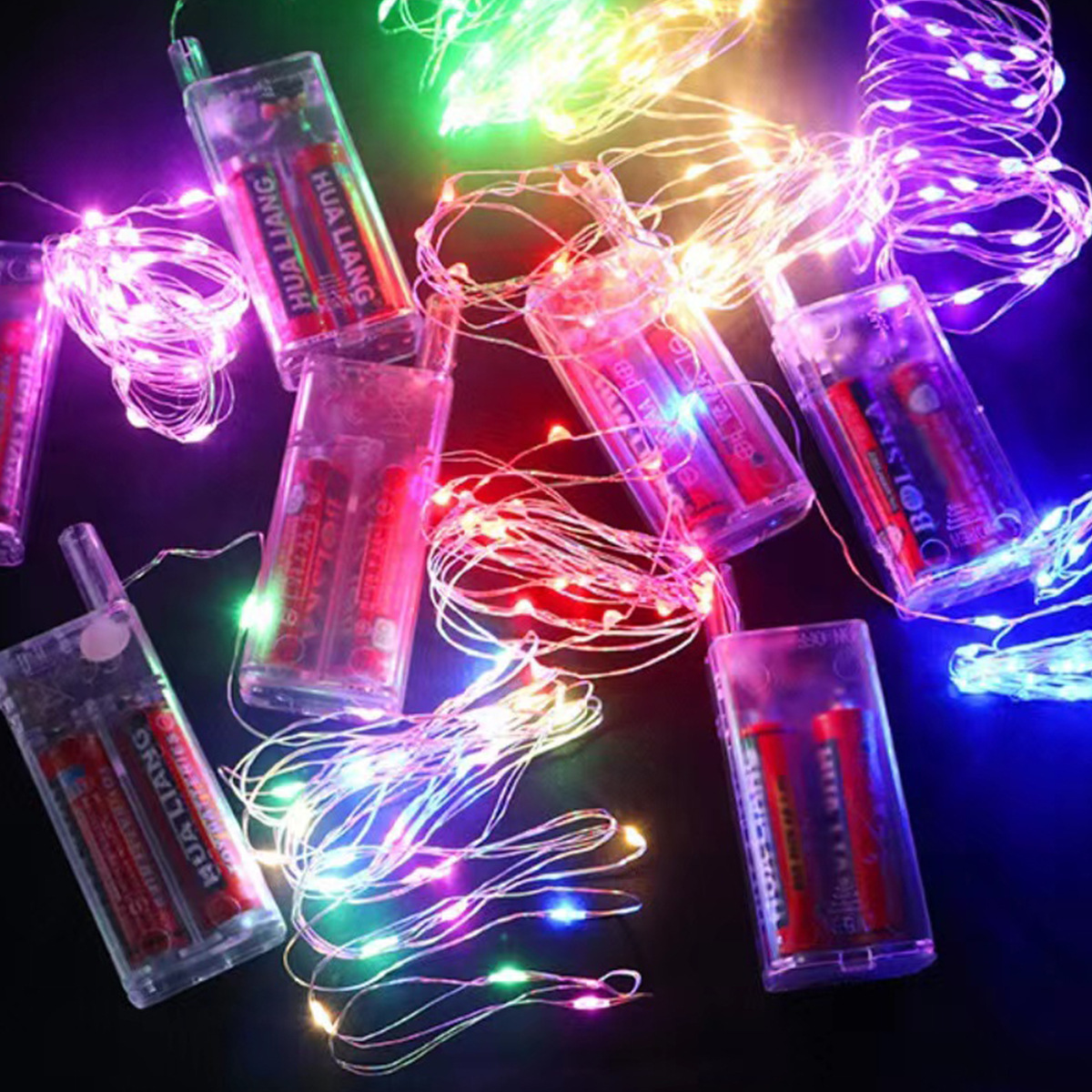 (2개) LED 따뜻한 흰색 빨간색 4 색 깜박이는 조명 끈 조명 활동 분위기 웨이브 볼 2 5 배터리 상자 라이트 스트링 3 미터