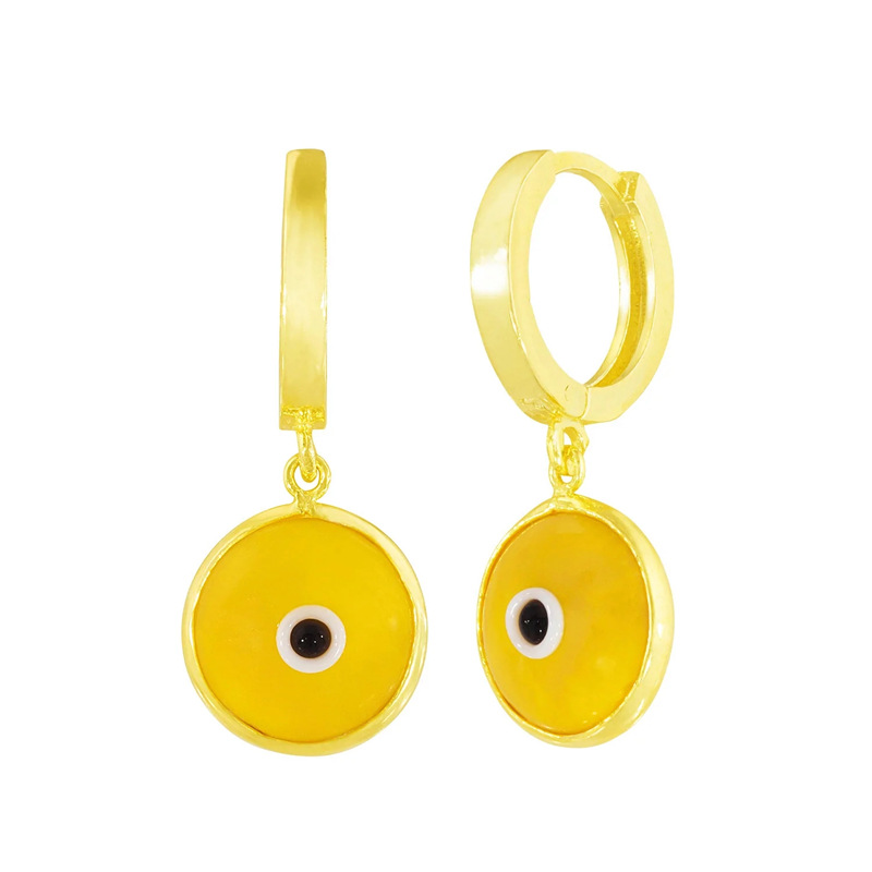 Fashion Devilu0027S Eye Sterling Silver Enamel Plating Drop Earrings 1 Pair