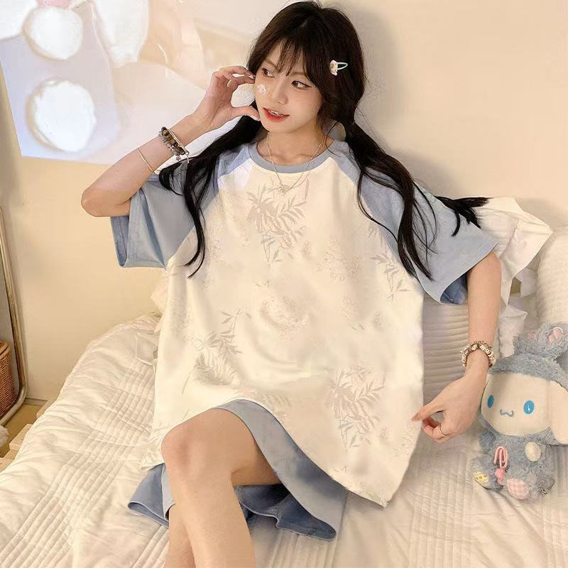 Pijama mujer verano suelto talla grande dulce y lindo estudiante pantalones cortos de manga corta se pueden usar trajes de servicio a domicilio coreanos