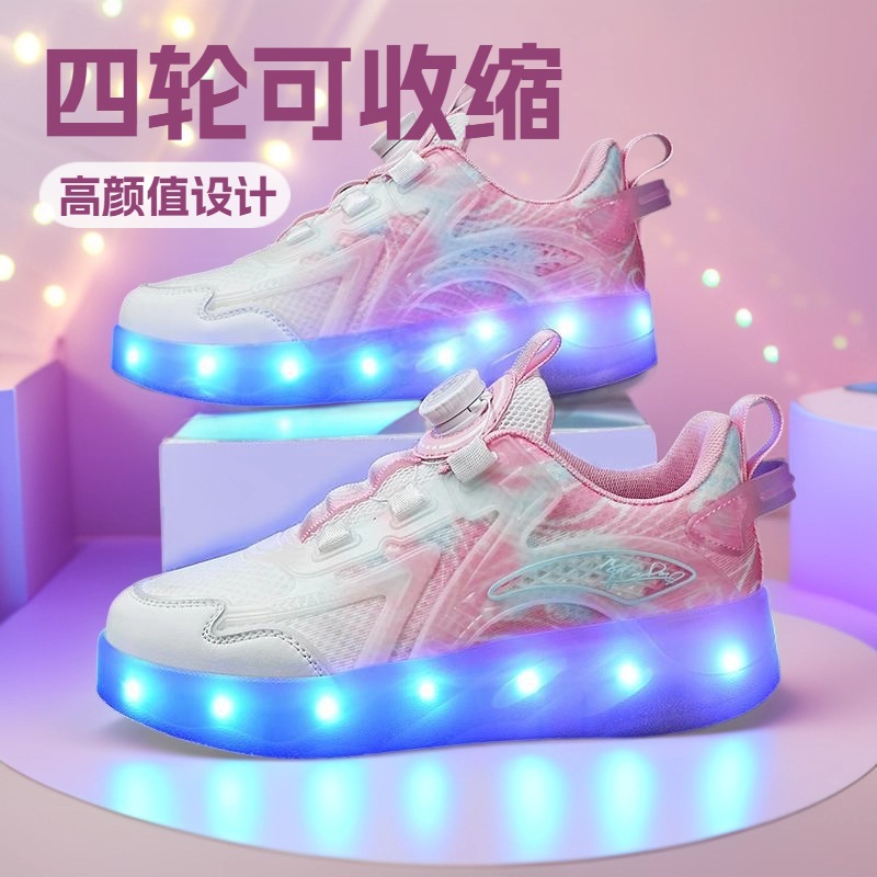 Children's Heelys Shoes for Boys and Girls, Adult Heelys Shoes, Two-Wheel Flying Shoes with Wheels, Female Students' Roller Skates