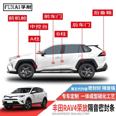 Suitable for new and old Toyota RAV4, sealing strip for car doors, soundproofing strip, full car dustproof modification, silent waterproof adhesive (Vehicle Sealing Strip)