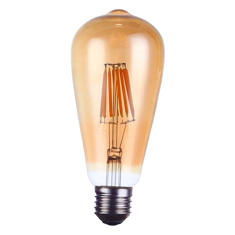 LED lámpara de filamento ST64 vidrio marrón Edison retro bombilla creativa 110V220V bombilla de iluminación decorativa