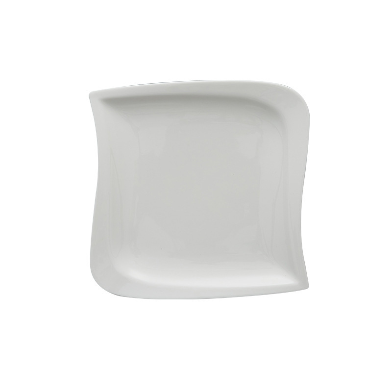 Plato de cerámica estilo occidental, serie Corner, para sopa, pasta, bistec, ensalada.