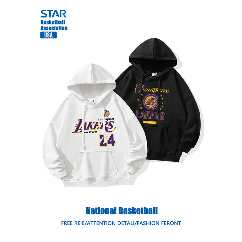 American Sweatshirt Men's Basketball Training Sportswear Lakers Doncic Kobe James Jersey Plus Velvet Long Sleeves