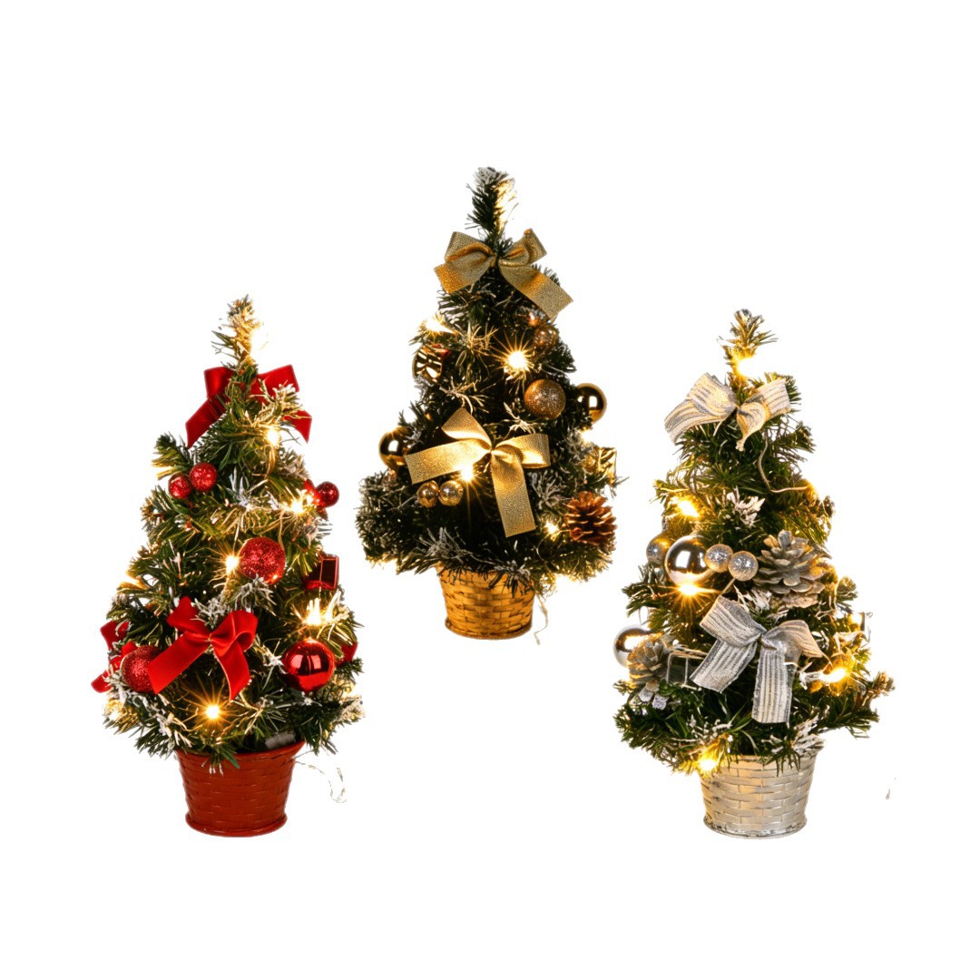 40CM Decoración de mesa lámpara de árbol de Navidad Lámpara decorativa de pino mini árbol decoración de vacaciones regalo de Año Nuevo