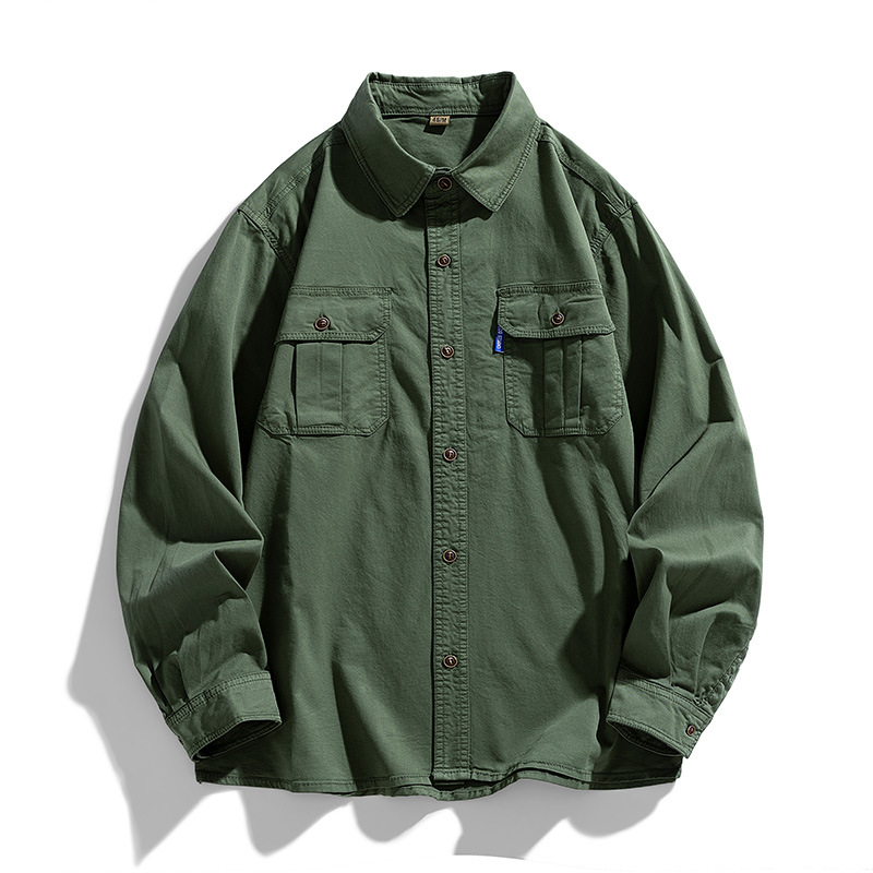 Abbigliamento maschile cityboy loose trend camicia da lavoro uomo manica lunga casual tutto abbinato camicia giacca_voghion.com