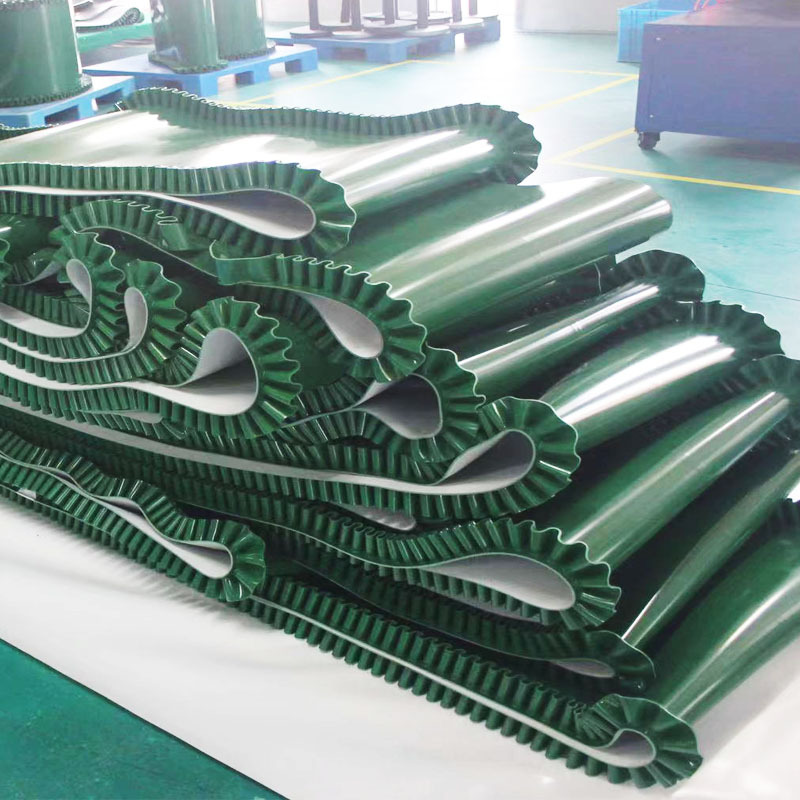 提升输送带挡板裙边输送带导向皮带食品橡胶输送带绿色防滑传送带