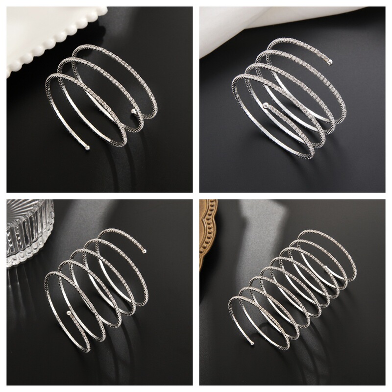Cross-border jewelry multi-row elastic wide bracelet dance performance arm ring claw chain rhinestone large bracelet wholesale B328