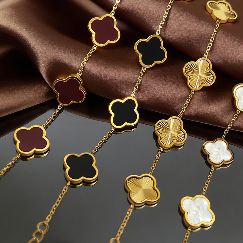 18K Gold-Plated Bracelet That Does Not Tarnish, Clover Bracelet for Women, Fashionable Charm Bracelet, Lucky and Exquisite, Wholesale