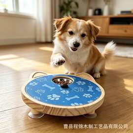跨境猫耳圆盘可旋转猫狗宠物喂食器多样性不锈钢盆宠物喂食器