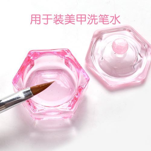 Heat-Selling New Pink Crystal Cup with Nail Polish and Lid Glass Crystal Cup with Color-Coated Crystal Cup Colorful Crystal Cup