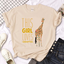 ���羳ŷ�롿Giraffe tshirt women comic t-shirts female 2000s