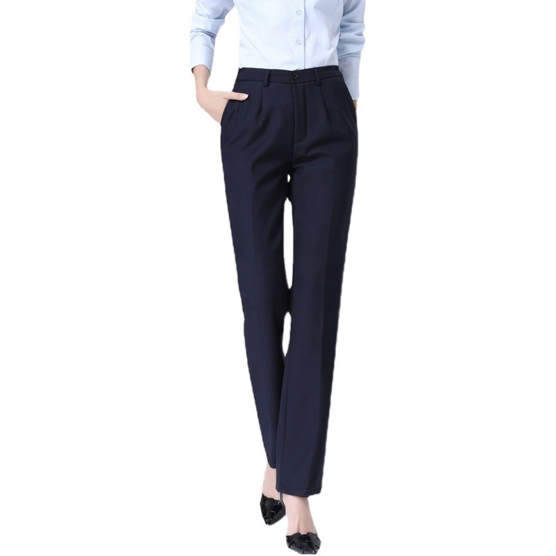 Профессиональные брюки женские Man 2024 новые осенние черные рабочие брюки плюс бархатные прямые брюки большого размера