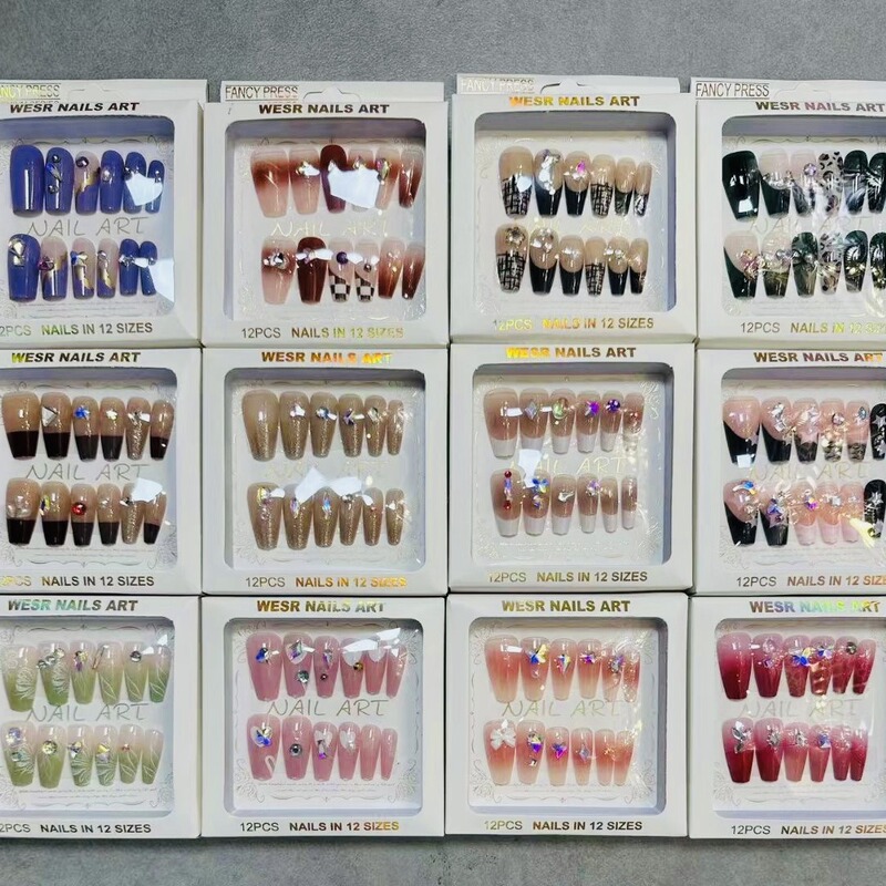 Nail art stickers, fake nails, nail art decals with adhesive, peel-off nail stickers for students and adults, nail polish