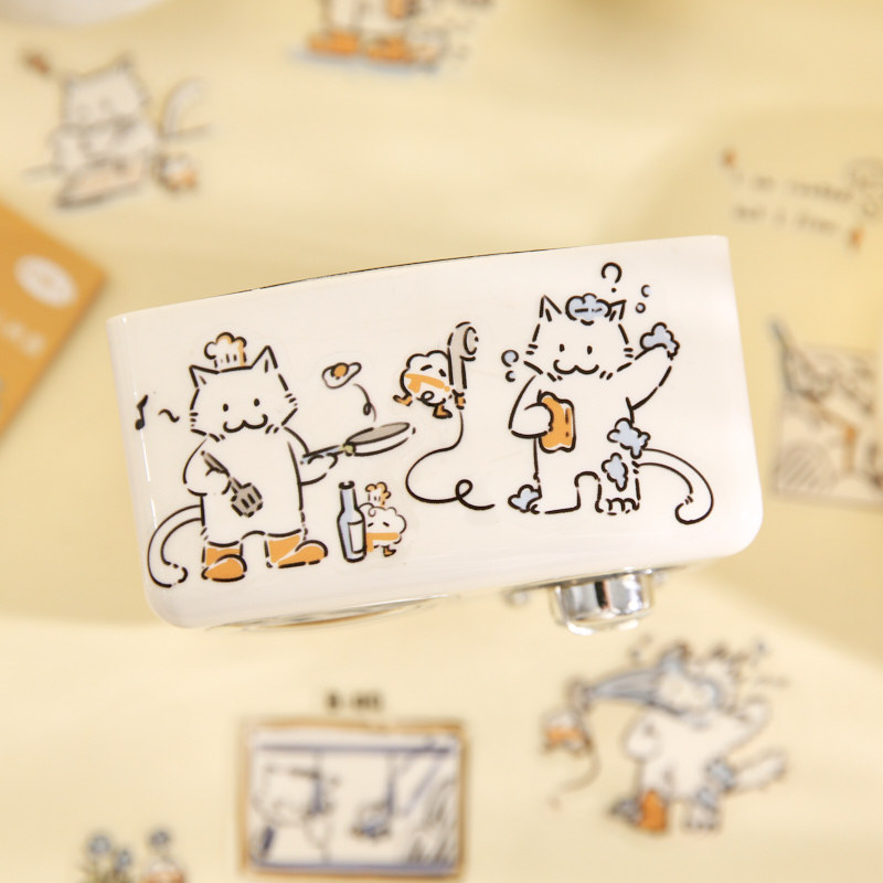 Papel Sr. Bolsa de pegatinas, zapatos de lluvia para gatos y perros, serie de líneas lindas, decoración de tela de mano, bolsas de pegatinas de película cortadas