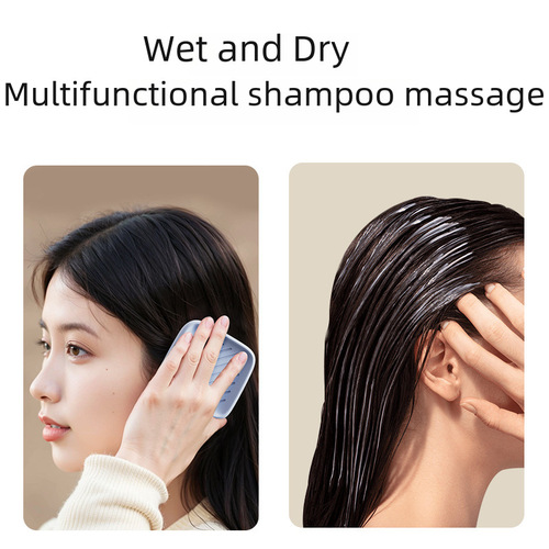 Amazon Silicone Shower Brush for Cleaning Hair Massaging Brush Bathroom Head Scrubber Gadget Silicone Hair Brush Wholesale