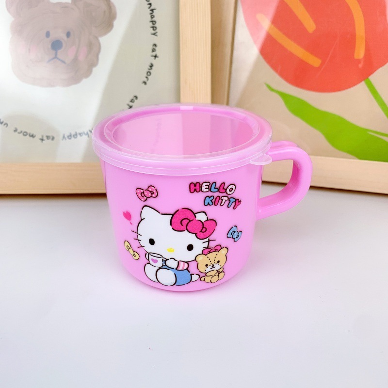 子供用ハンドルウォーターカップ幼稚園ドリンクカップステッチクロミ蓋付き漫画ミルクカップドリンクカップ|undefined