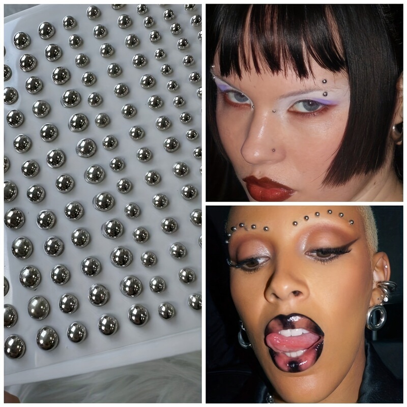 Hot Girl Style No-Punch Lip and Eyebrow Studs, Electroplated Metallic Acrylic DIY Silver-Plated Rhinestone Stickers, Makeup Face Stickers Wholesale Hot Girl Style No-Punch Lip and Eyebrow Studs, Electroplated Metallic Acrylic DIY Silver-Plated Rhinestone Stickers, Makeup Face Stickers Wholesale