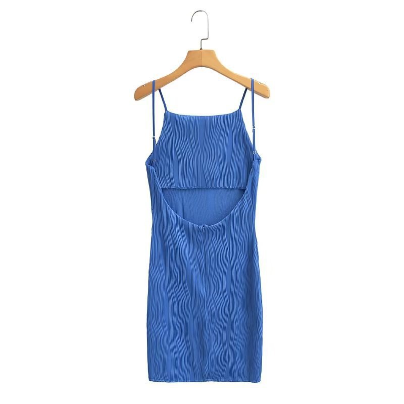 Women's Strap Dress Sexy Lettuce Trim Sleeveless Solid Color Above Knee Party Street display picture 3