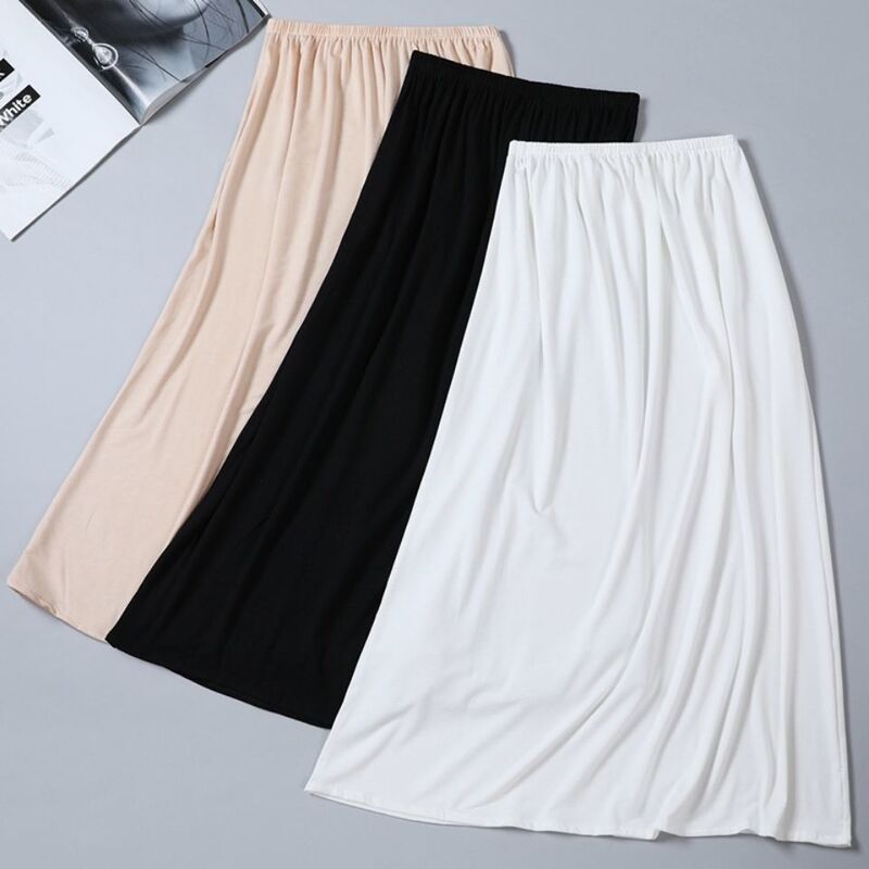 White Opaque Anti-Exposure Skirt with Anti-See-Through Lining, Plus-Size Skirt with Inner Lining, Mid-Length Instant Excitement