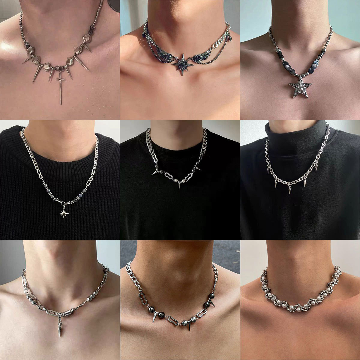 Necklace for Men, Titanium Steel, Non-Fading, Simple and Versatile Jewelry, Women's Sweater Chain, New Fashion, Personalized, Popular Hip-Hop Accessories