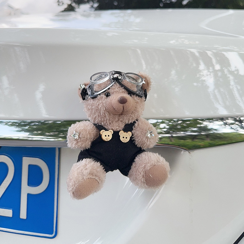 Colgante de cola de automóvil lindo peluche oso muñeca muñeca baúl de automóvil decoración de decoración de motocicleta eléctrica