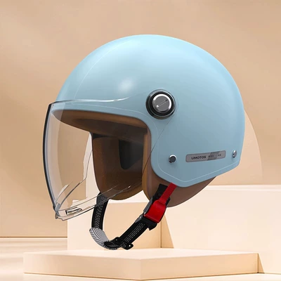 Motosiklet kaskı (dəbilqə) | Men's All-Season Safety Helmet - 301-new-national-standard-class-a-norwegian-blue-hd-long-mirror-312624cm
