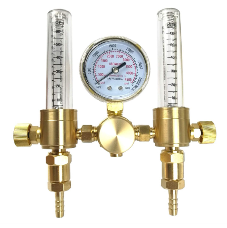 双管二氧化碳表CGA320 氩气双流量计Ar调节器CGA580美式VICTORY