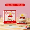 Strawberry cake box (including small card, 3*3 transparent building block cover)