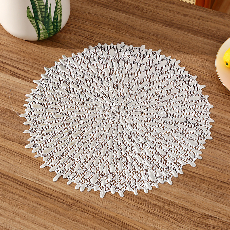 Transfronterizos franceses circular PVC almohadilla de café de gota creativa almohadilla de aislamiento térmico almohadilla de aislamiento térmico de restaurante de lujo ligero