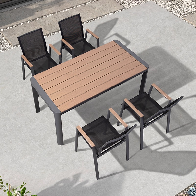 Mesa y silla al aire libre de ocio terraza al aire libre de tres piezas sillas combinadas patio terraza jardín patio telescópico