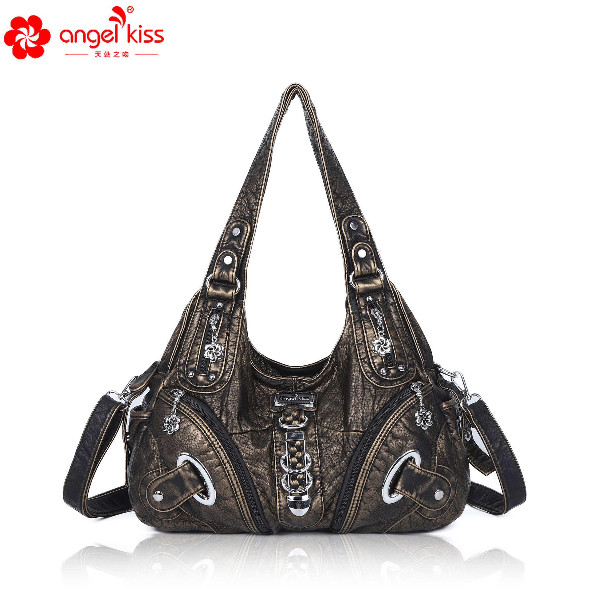 Bolso de hombro de mujer, gran capacidad, estilo europeo y americano, mensajero portátil, al por mayor